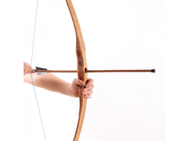 Houten Kinderboog 95 cm met Hulpgat – Inclusief 2 Pijlen | De Boog van de Slimme Helden — foto 2